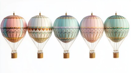 Fototapeta premium colorful hot air balloons isolated on white background 