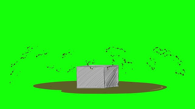  4K sewer color water falling with Green Screen for Animation. (motion graphics)