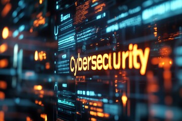 Obraz premium Futuristic Cybersecurity Interface