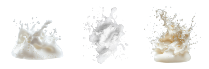 Set of white soap foam splashes isolated on a transparent background