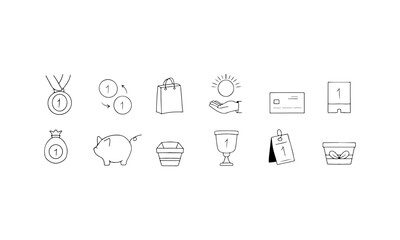 Set of business doodle on white background