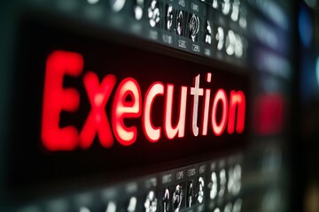 Red Execution Display on a Financial Board