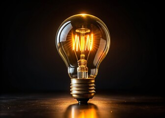A Bright Light Bulb Illuminates Creativity and Innovation in a Dark Setting, Symbolizing New Ideas and Inspiration for Future Endeavors and Creative Projects