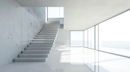 Fototapeta premium Modern Villa Interior with Minimalist Design