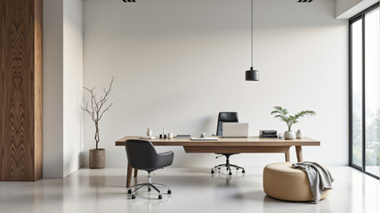 Minimalist Office Desk with Sleek Design and Simple Decor