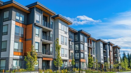 Naklejka premium Modern Apartment Building with Large Windows