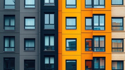 Modern Newly Constructed Apartment Block Facade
