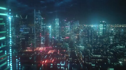 Fototapeta premium Smart city and intelligent communication network of things ,wireless connection technologies concept