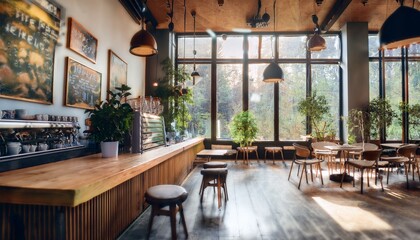 Fototapeta premium The cafe is a hub for socializing and relaxation. 
