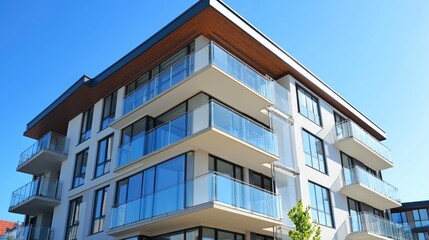 Fototapeta premium Modern Apartment with Large Windows and Clean Design