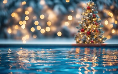 swimming pool christmas background 