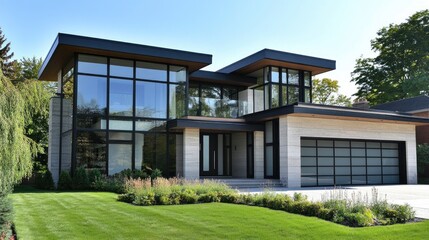 Modern Architectural Design with Clean Lines and Glass