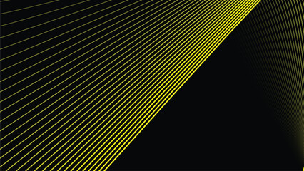 Black abstract backround with yellow curve line for backdrop or presentation