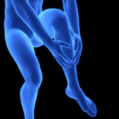 Obraz premium Human Suffering with Severe Pain in Leg Anatomy 