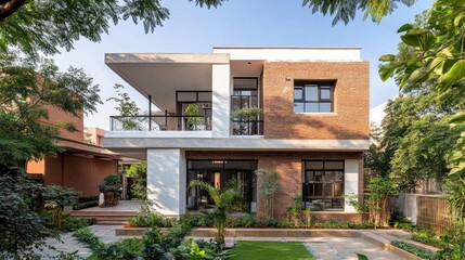 Modern East-Facing Indian House Elevation Design