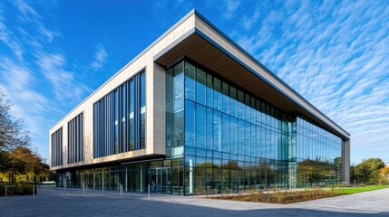 Obraz premium Modern Low Angle View of a Newly Constructed Building