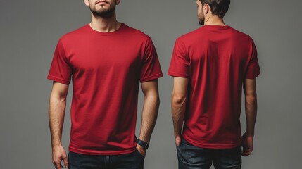 T-shirt mockup,  t-shirt front and back views. White background