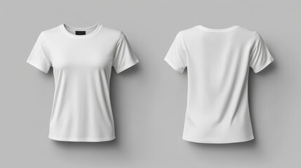 T-shirt mockup,  t-shirt front and back views. White background