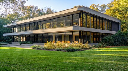 Fototapeta premium Mid-Century Modern Office Building from the 1960s