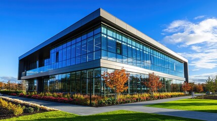 Obraz premium Modern Office Building with Glass Facade