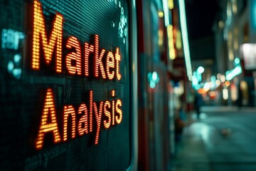 Market Analysis Display at Night