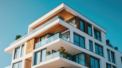 Obraz premium Modern Residential Apartment Block with Sleek Design
