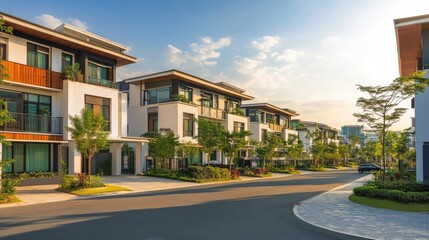 Obraz premium Modern Residential Apartment Complex in a Suburban Setting