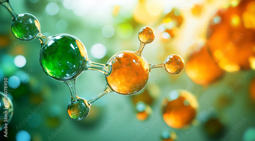 Poster vibrant molecular structures illuminated with colors in a scientific setting