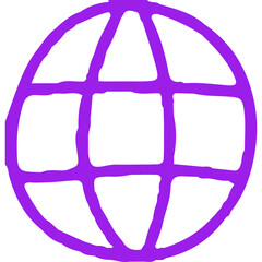 Globe single vector line icon
