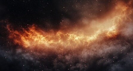 Obraz premium Vibrant flames intertwining with dark, moody clouds in a dramatic twilight sky
