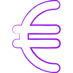 Euro single vector line icon