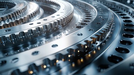 Fototapeta premium Precision Metal Gears Interlocking System