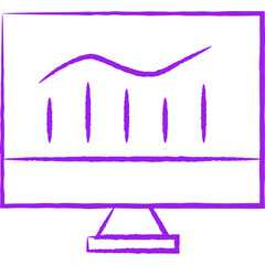 Monitor single vector line icon