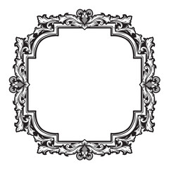 frame with engraving ornament vector illustration art black and white