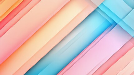 Fototapeta premium Colorful layered paper patterns in pastel shades arranged diagonally