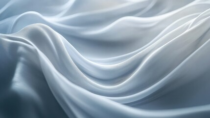 Obraz premium A smooth, flowing white wave in an abstract composition, creating a serene and minimalist visual that evokes peace and modern elegance