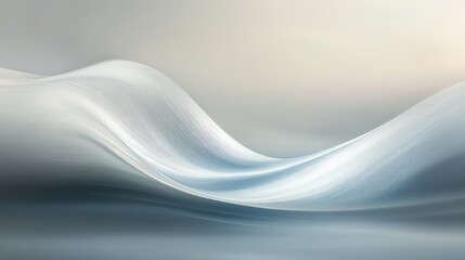 Obraz premium A smooth, flowing white wave in an abstract composition, creating a serene and minimalist visual that evokes peace and modern elegance
