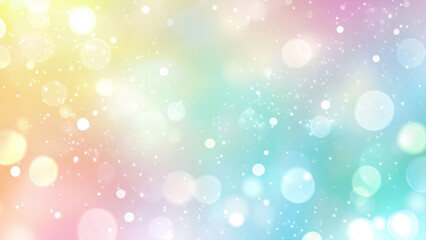 Obraz premium Soft, dreamy pastel bokeh background in shades of blue, green, and yellow.