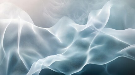 Obraz premium Abstract white wave design, gently undulating across the screen, conveying a sense of purity, smooth motion, and contemporary simplicity
