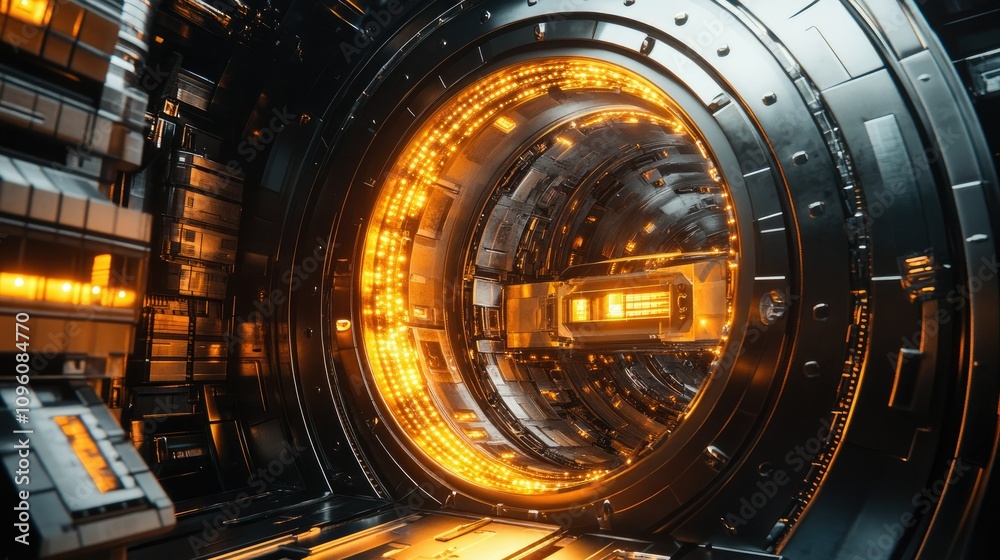 Poster cinematic sci-fi inspired image of a cryptocurrency vault with intricate security mechanisms, sleek 