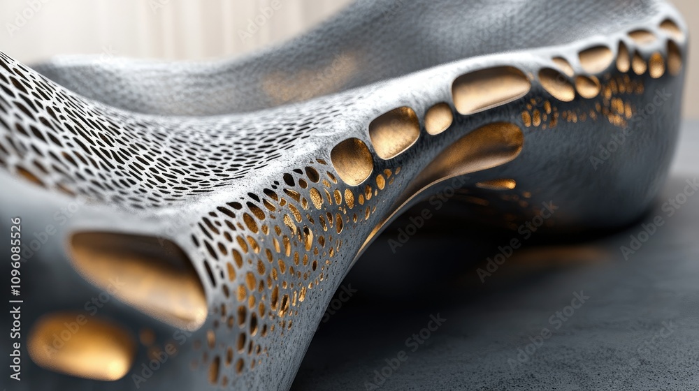 Poster close-up shot of a modern industrial design featuring intricate textures, high-resolution details th