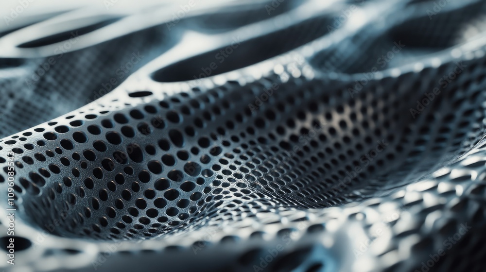 Poster close-up shot of a modern industrial design featuring intricate textures, high-resolution details th