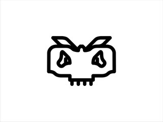 Head icon black line solid