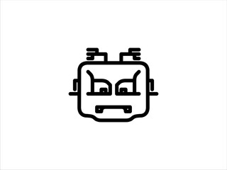 Head icon black line solid