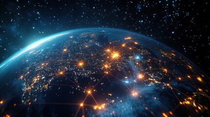 Earth's Networked Cities at Night