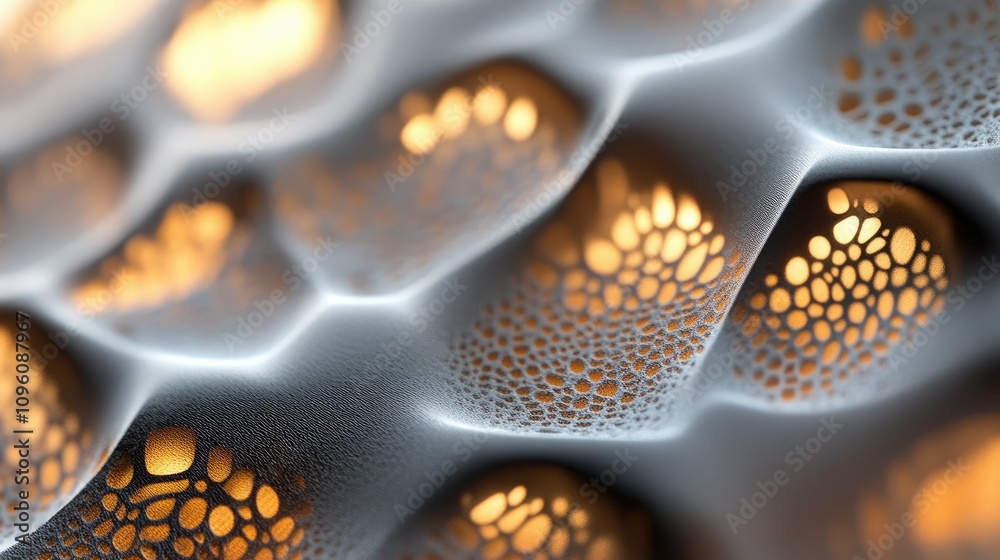 Poster high-resolution close-up of innovative textures in industrial design, with complex patterns and surf