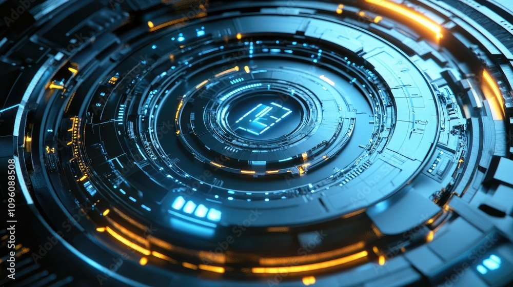 Poster Intricate, high-tech cryptocurrency vault with advanced security features, glowing digital interfaces, and sleek metallic textures, creating a futuristic financial setting