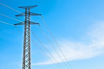 Obraz premium Electric grid modernization captured in detailed shots, investment notes overlay, magazine financial style