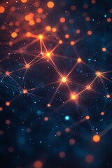 Fototapeta premium Abstract cosmic illustration with luminous connections and a starry background at night