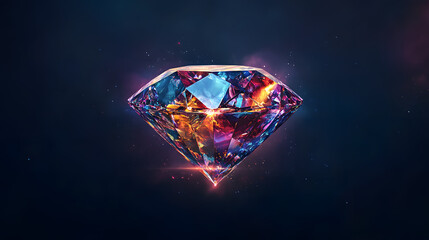 Fototapeta premium The beauty of diamonds and their luxury suit the beautiful scenery. For couples or ladies, look good and stylish. and space for writing text